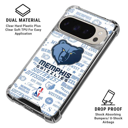 NBA Memphis Grizzlies Historic Blast Pixel 9/9 Pro Clear Case